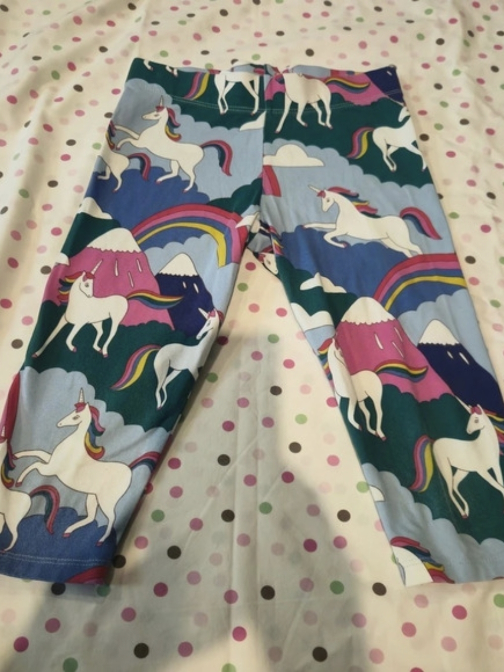 Boden Mini Boden Unicorn Rainbow Leggings Blue & Pink Girls 3-4Y